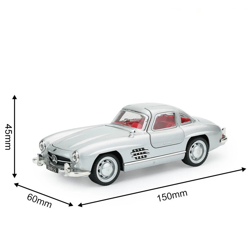 Véhicule Mercedes Benz 300SL, collection (échelle 1/32) classiques métal avec son et lumière..