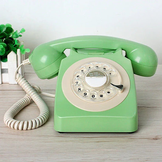 Téléphone fixe filaire de Style Vintage, année 1980, téléphone rétro à cadran rotatif à l'ancienne
