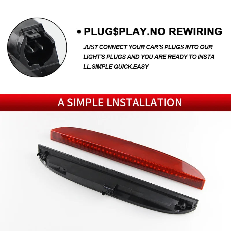 *Feu stop LED - Troisième - Pour Renault Clio II (1998-2005) et Clio III Hayon (2005-2012) - Rouge vif/Rouge fumée - 12V- OEM 7700410753