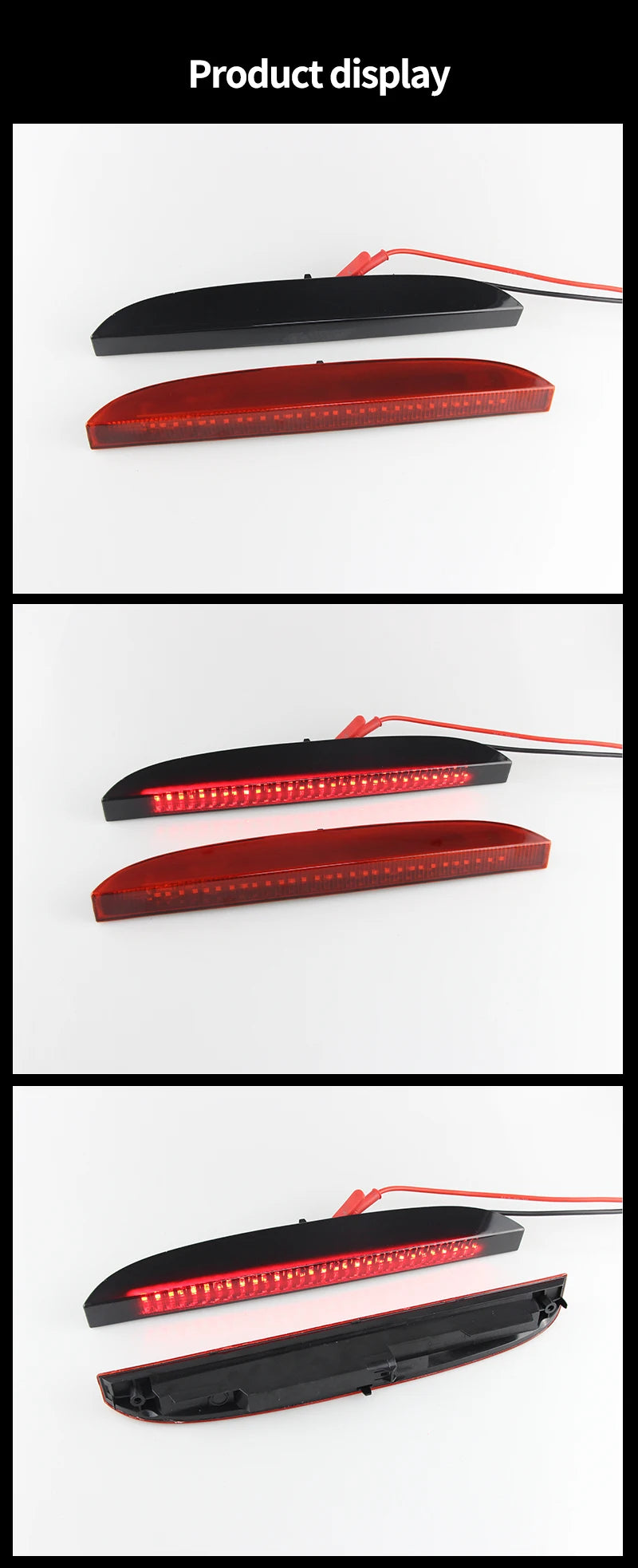 *Feu stop LED - Troisième - Pour Renault Clio II (1998-2005) et Clio III Hayon (2005-2012) - Rouge vif/Rouge fumée - 12V- OEM 7700410753