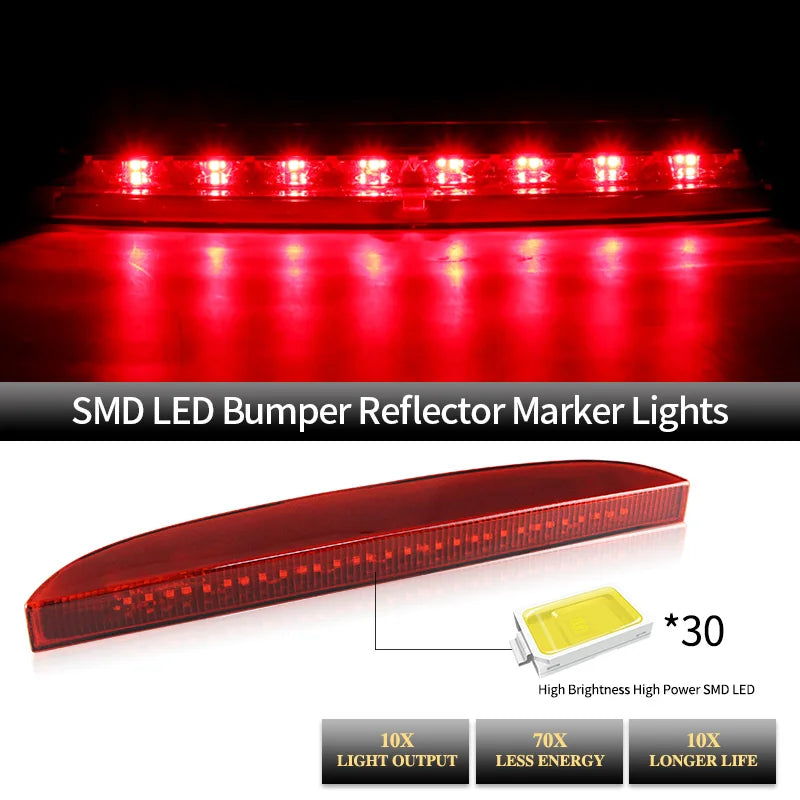 *Feu stop LED - Troisième - Pour Renault Clio II (1998-2005) et Clio III Hayon (2005-2012) - Rouge vif/Rouge fumée - 12V- OEM 7700410753