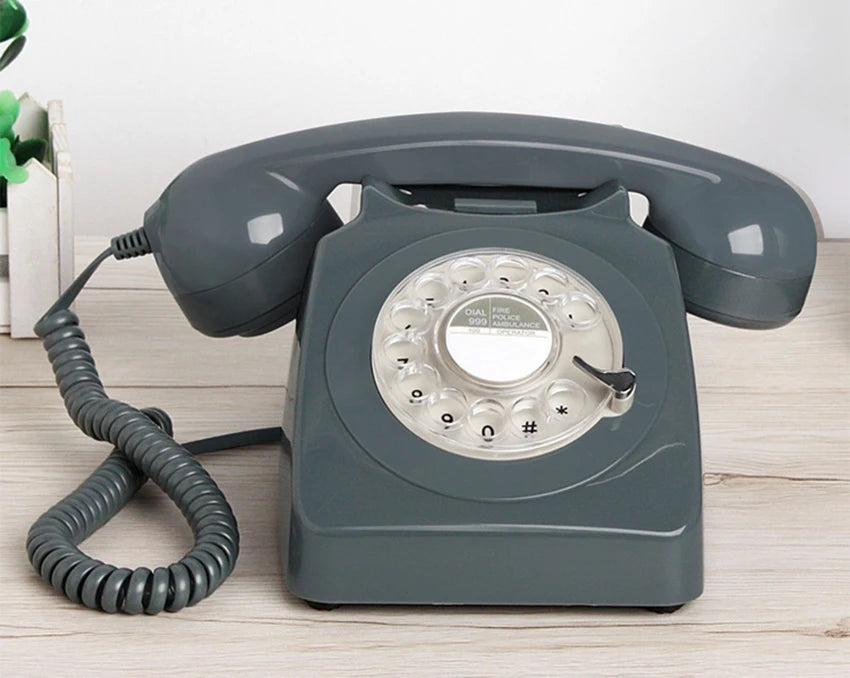 Téléphone fixe filaire de Style Vintage, année 1980, téléphone rétro à cadran rotatif à l'ancienne