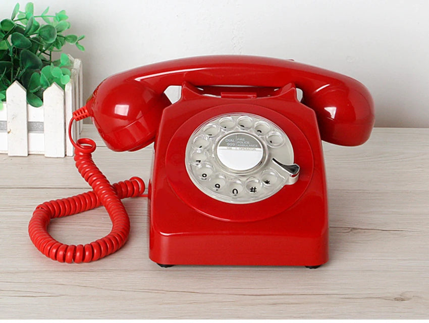 Téléphone fixe filaire de Style Vintage, année 1980, téléphone rétro à cadran rotatif à l'ancienne