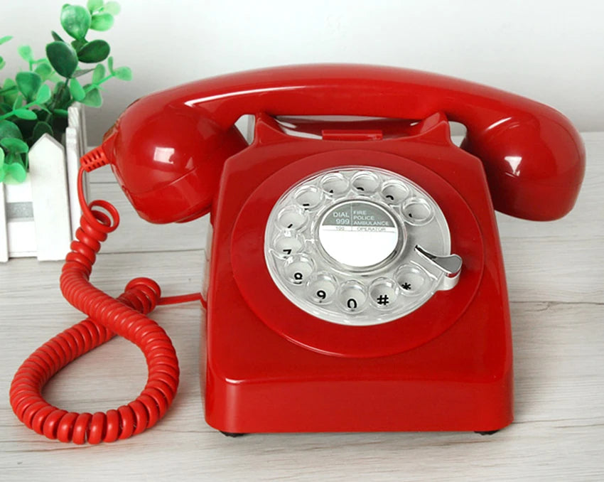 Téléphone fixe filaire de Style Vintage, année 1980, téléphone rétro à cadran rotatif à l'ancienne