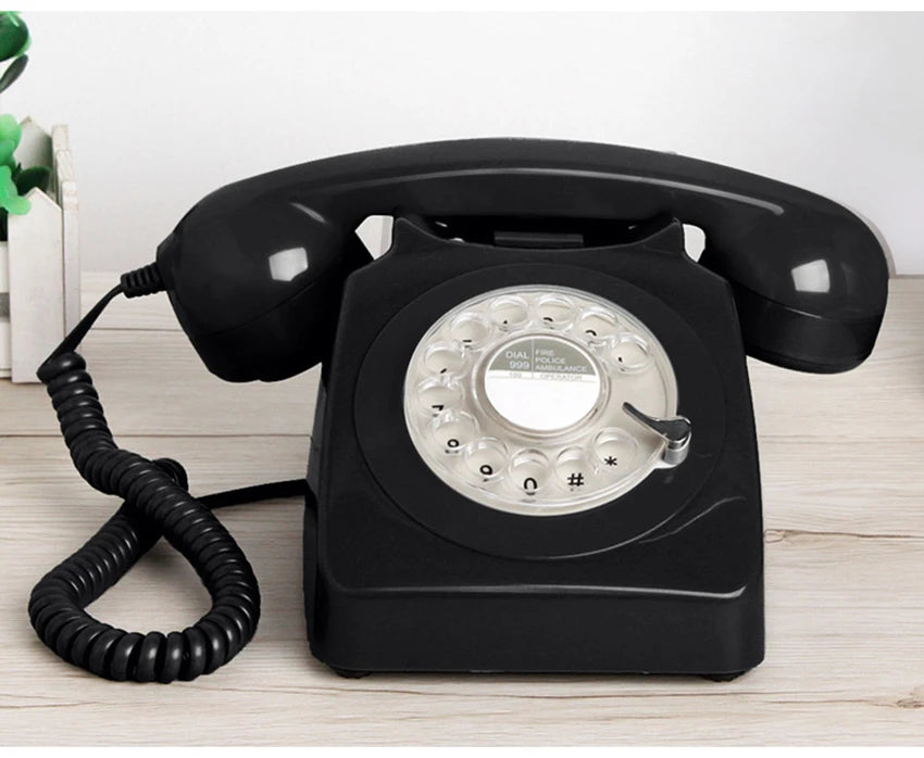 Téléphone fixe filaire de Style Vintage, année 1980, téléphone rétro à cadran rotatif à l'ancienne