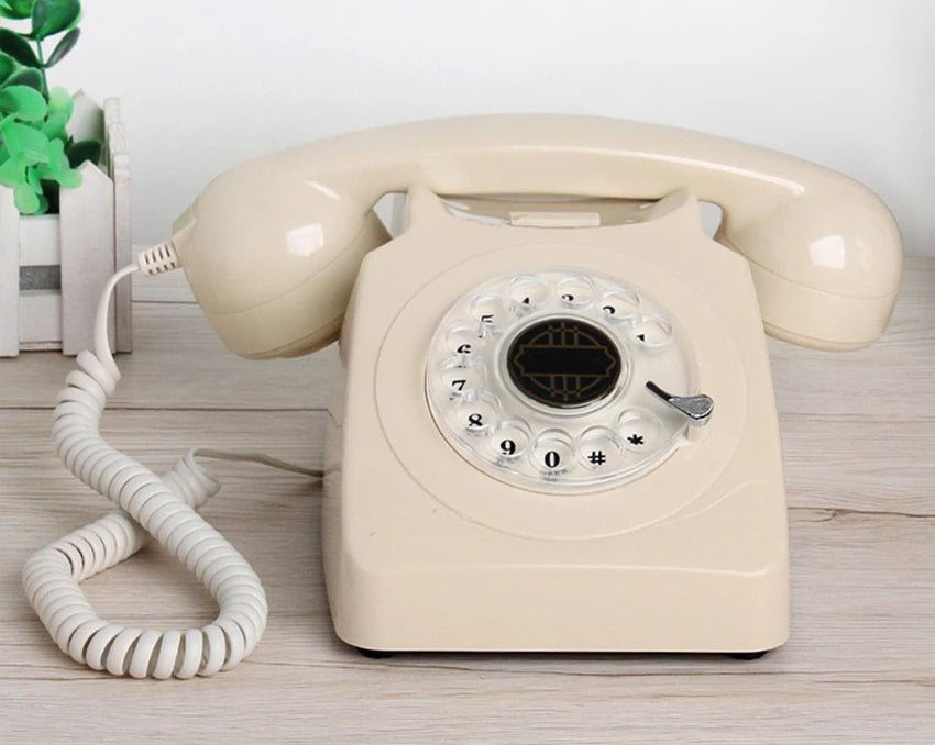 Téléphone fixe filaire de Style Vintage, année 1980, téléphone rétro à cadran rotatif à l'ancienne