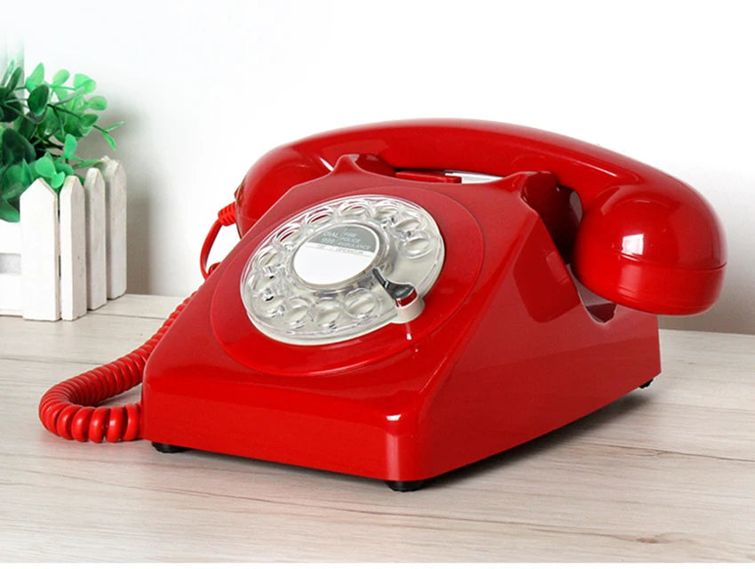 Téléphone fixe filaire de Style Vintage, année 1980, téléphone rétro à cadran rotatif à l'ancienne