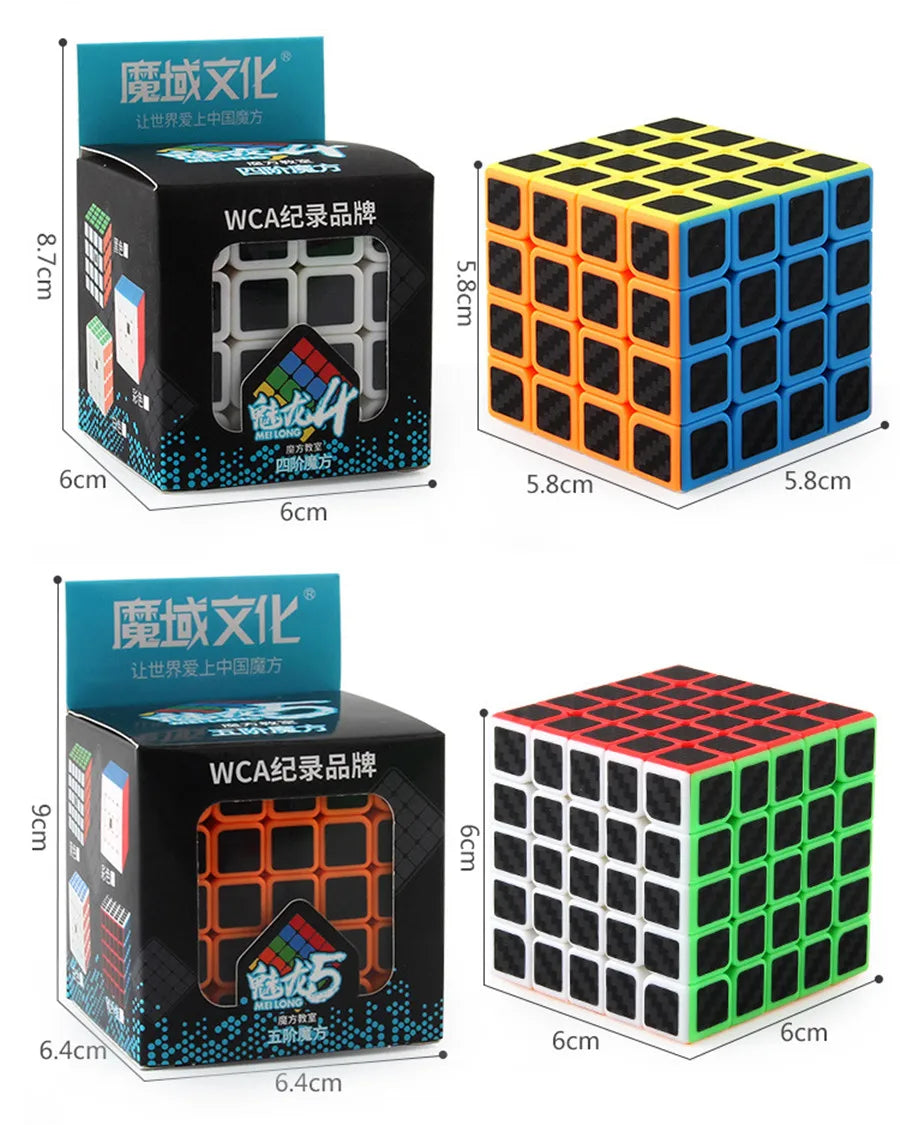 Rubis cube magique en Fibres de carbone  2x2x2/ 3x3x3 /4x4x4 pyramide, biais, mégaminx..