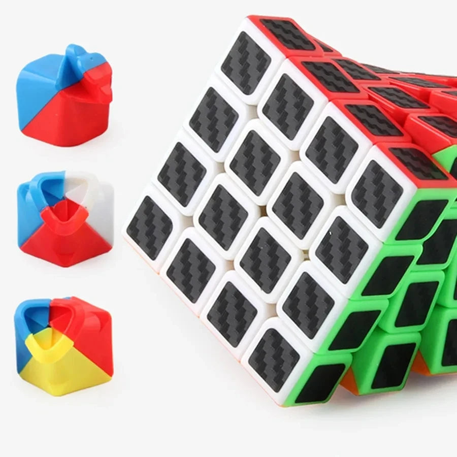 Rubis cube magique en Fibres de carbone  2x2x2/ 3x3x3 /4x4x4 pyramide, biais, mégaminx..