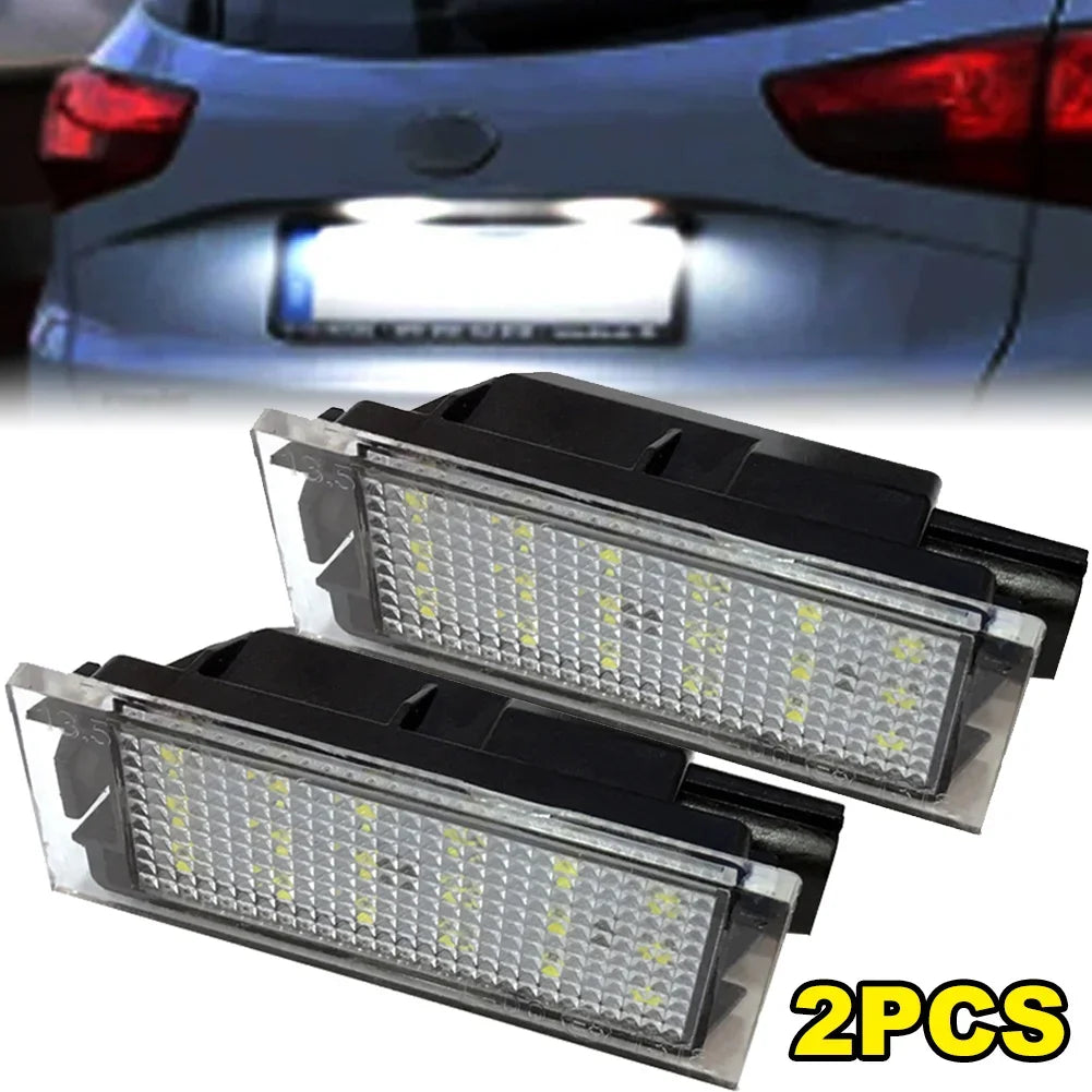 *Éclairage LED Plaque d'Immatriculation pour Renault (Megane 2/3/4, Clio 3/4, Laguna 2/3, Espace 4/5, Twingo, Master, Vel Satis) - 18 LED Blanc 6500K - 12V 3W - Lot de 1 ou 2 pièces