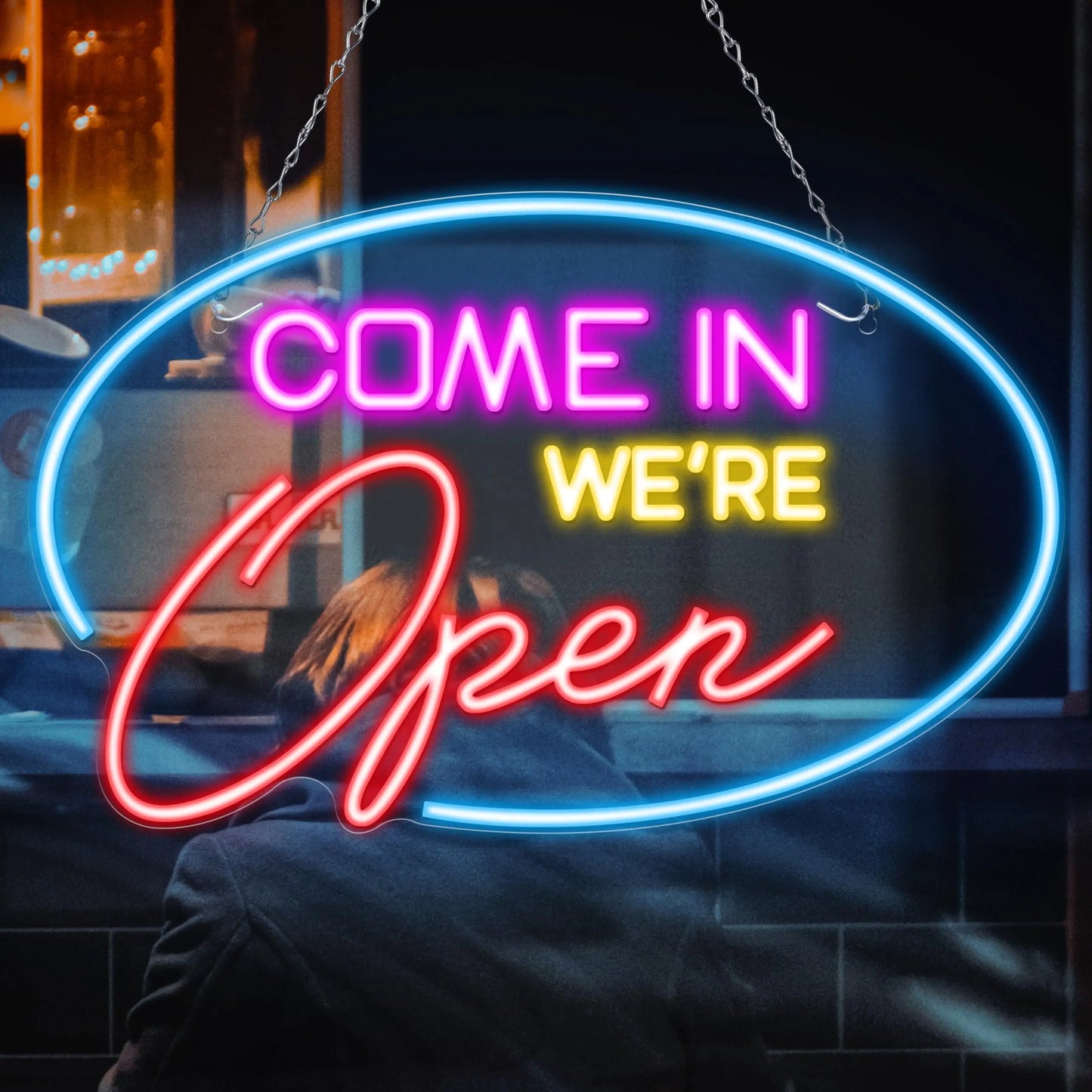 Enseignes rétro vintage néon avec lumière LED brillante, panneau publicitaire à haute visibilité..