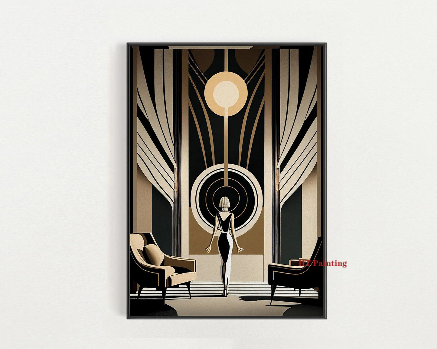 Toiles rétro, peinture au pistolet, art déco 1920, plusieurs dimensions, style Great Gatsby Party..