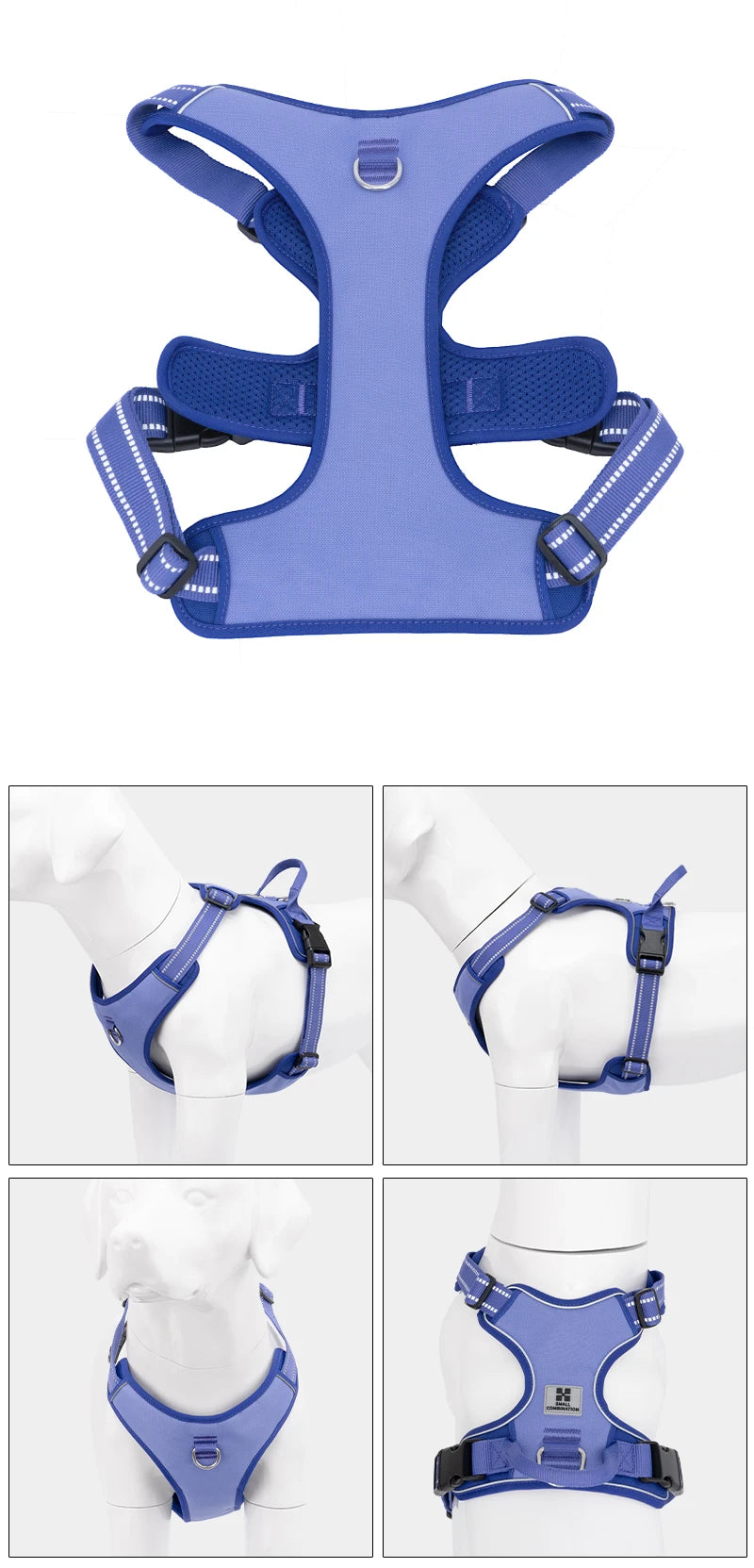 *Harnais pour Chien Réfléchissant Anti-Traction - Gilet Ajustable en Nylon  - Attache, sécurisée