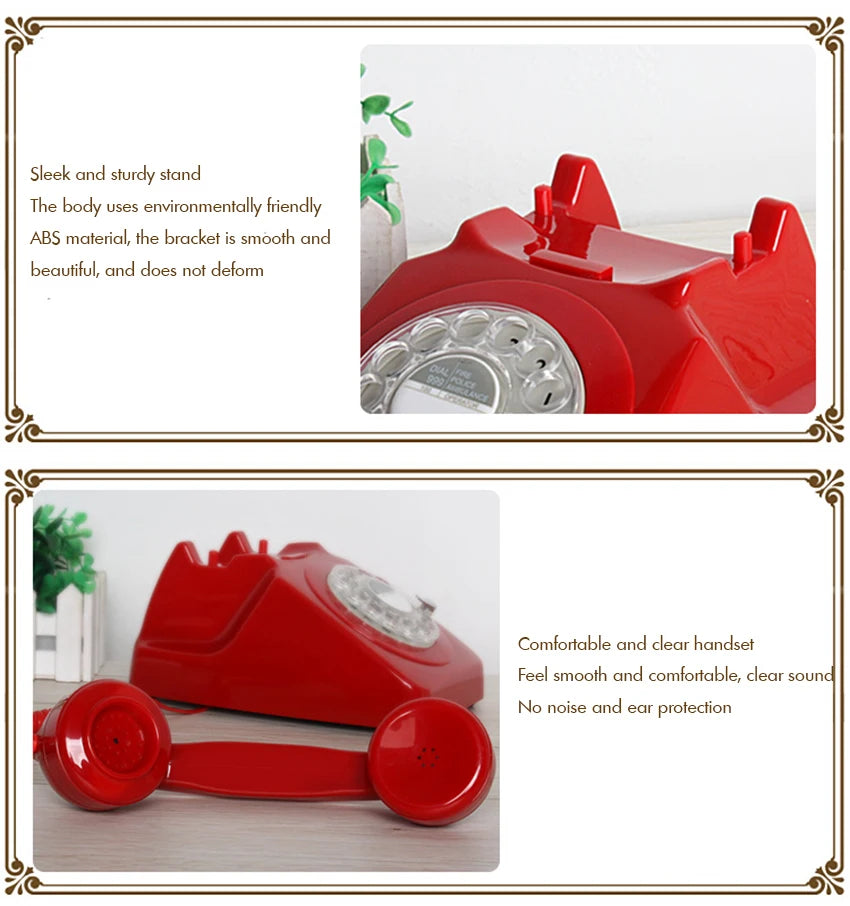 Téléphone fixe filaire de Style Vintage, année 1980, téléphone rétro à cadran rotatif à l'ancienne