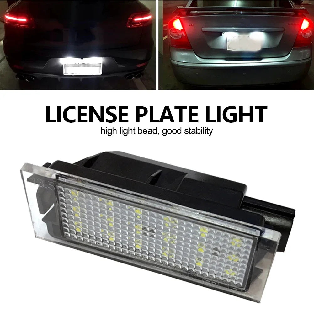 *Éclairage LED Plaque d'Immatriculation pour Renault (Megane 2/3/4, Clio 3/4, Laguna 2/3, Espace 4/5, Twingo, Master, Vel Satis) - 18 LED Blanc 6500K - 12V 3W - Lot de 1 ou 2 pièces