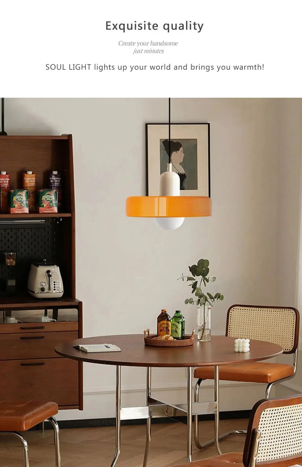 *Lustre Suspension en Verre Nordique Bauhaus - Design Rétro Vintage - Luminaire Décoratif pour Salon Chambre Bar Café - Compatible LED E27