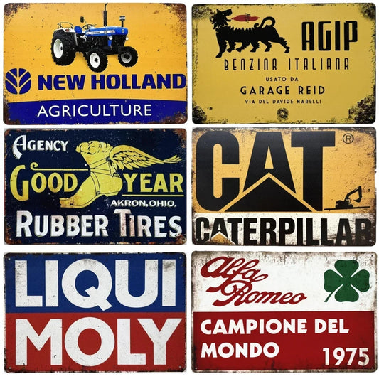 Plaques métal vintage, déco, reproduction publicitaire, moto , huile etc.. pour déco garage etc...