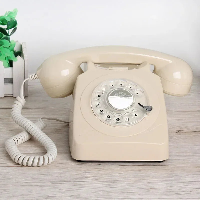 Téléphone fixe filaire de Style Vintage, année 1980, téléphone rétro à cadran rotatif à l'ancienne