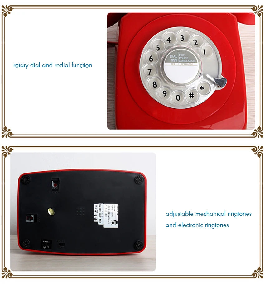 Téléphone fixe filaire de Style Vintage, année 1980, téléphone rétro à cadran rotatif à l'ancienne
