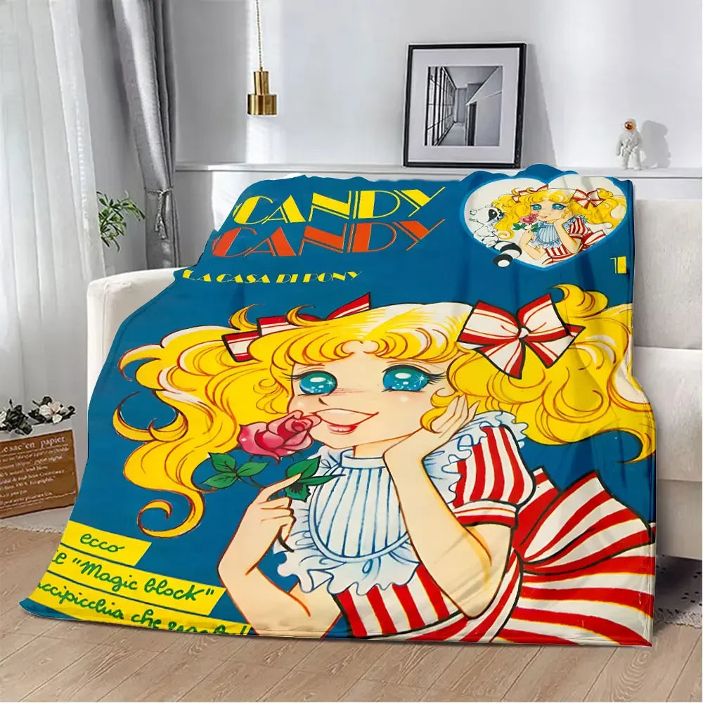 *Couverture Candy du dessins animés, Vintage Année 80, Pique-nique, Chaude, Douce, Confortable.