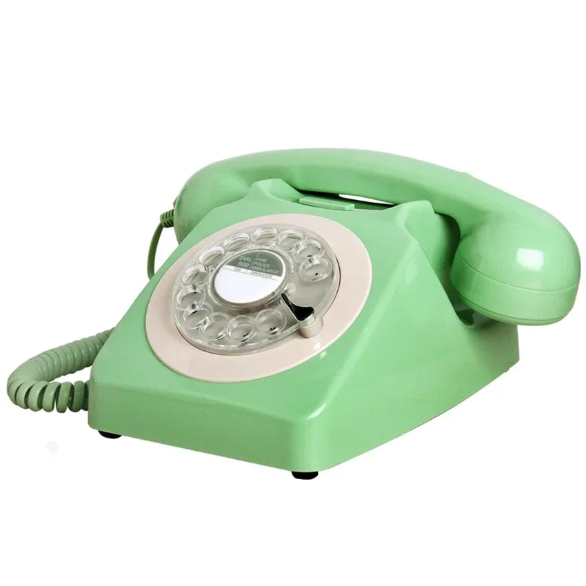 Téléphone fixe filaire de Style Vintage, année 1980, téléphone rétro à cadran rotatif à l'ancienne