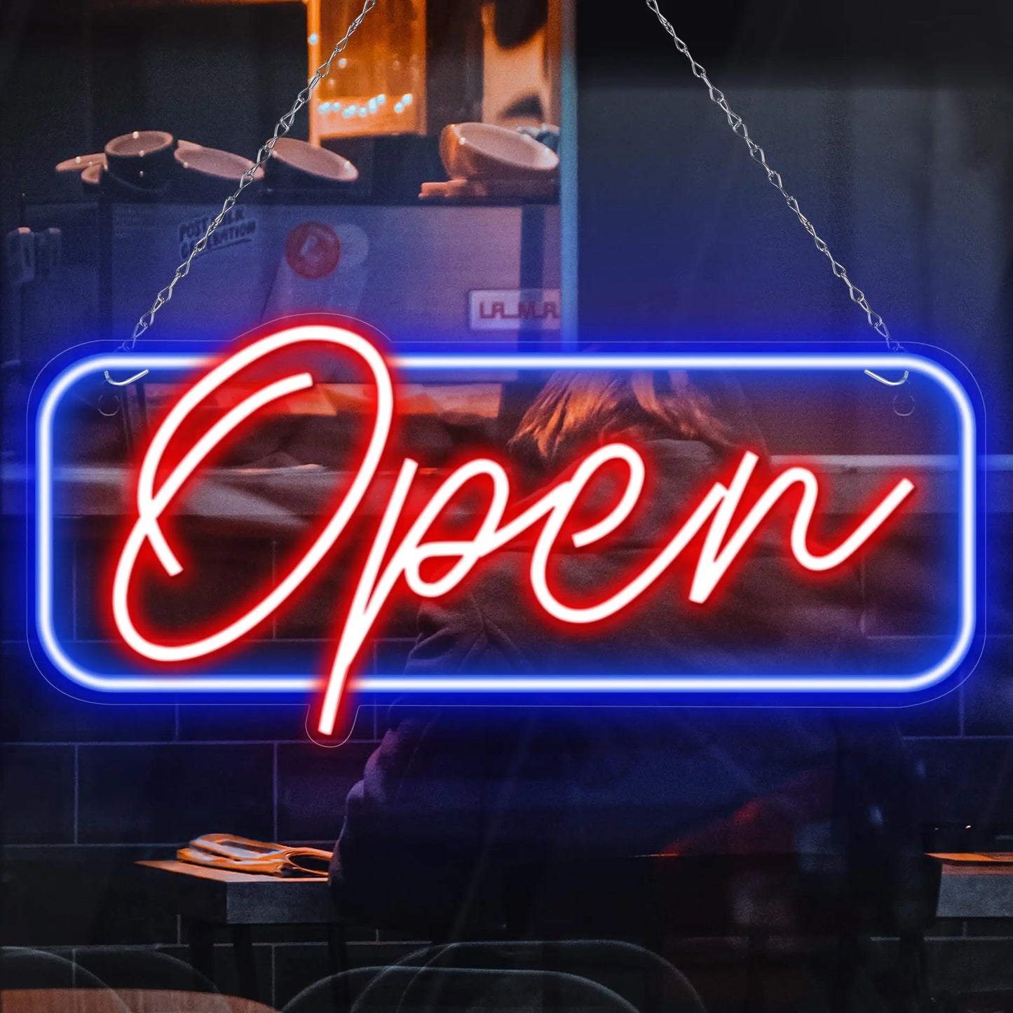 Enseignes rétro vintage néon avec lumière LED brillante, panneau publicitaire à haute visibilité..