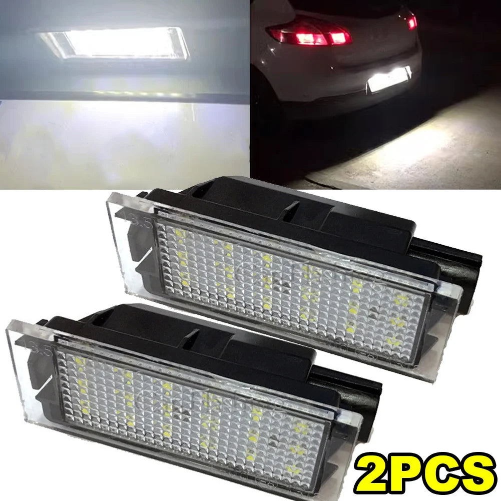 *Éclairage LED Plaque d'Immatriculation pour Renault (Megane 2/3/4, Clio 3/4, Laguna 2/3, Espace 4/5, Twingo, Master, Vel Satis) - 18 LED Blanc 6500K - 12V 3W - Lot de 1 ou 2 pièces