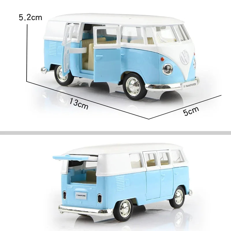 Véhicule Volkswagen Combi de collection rétro vintage miniatures (échelle : 1/36) métallique....