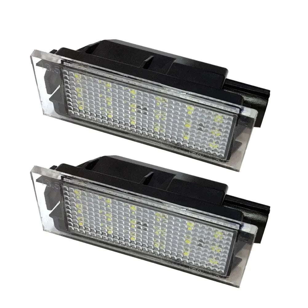 *Éclairage LED Plaque d'Immatriculation pour Renault (Megane 2/3/4, Clio 3/4, Laguna 2/3, Espace 4/5, Twingo, Master, Vel Satis) - 18 LED Blanc 6500K - 12V 3W - Lot de 1 ou 2 pièces