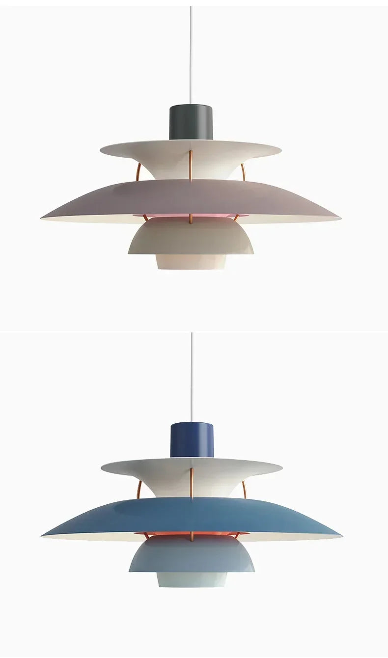 Lustre Parapluie 40cm  Design Danois Dégradé gris et dégradé bleu