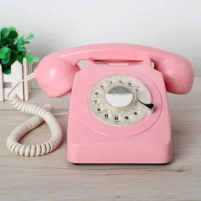 Téléphone fixe filaire de Style Vintage, année 1980, téléphone rétro à cadran rotatif à l'ancienne