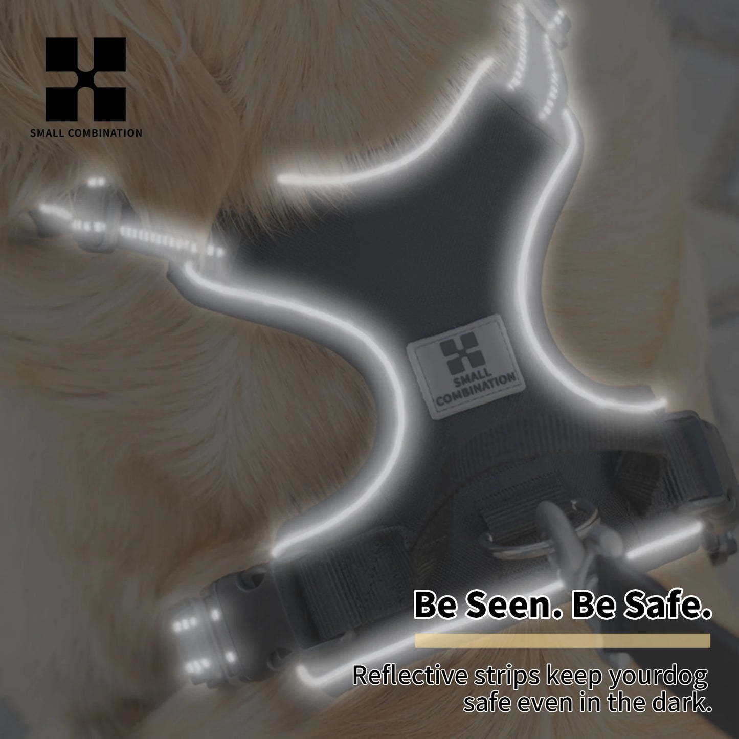 *Harnais pour Chien Réfléchissant Anti-Traction - Gilet Ajustable en Nylon  - Attache, sécurisée