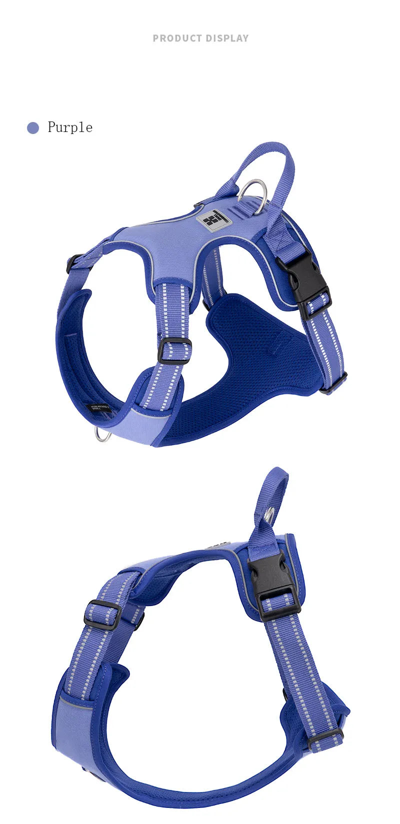 *Harnais pour Chien Réfléchissant Anti-Traction - Gilet Ajustable en Nylon  - Attache, sécurisée