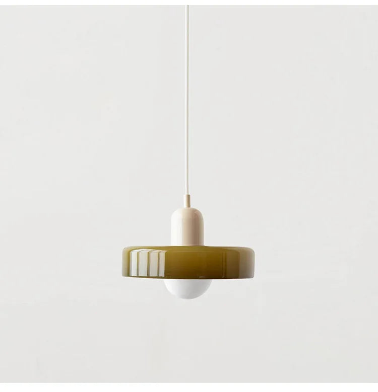 *Lustre Suspension en Verre Nordique Bauhaus - Design Rétro Vintage - Luminaire Décoratif pour Salon Chambre Bar Café - Compatible LED E27