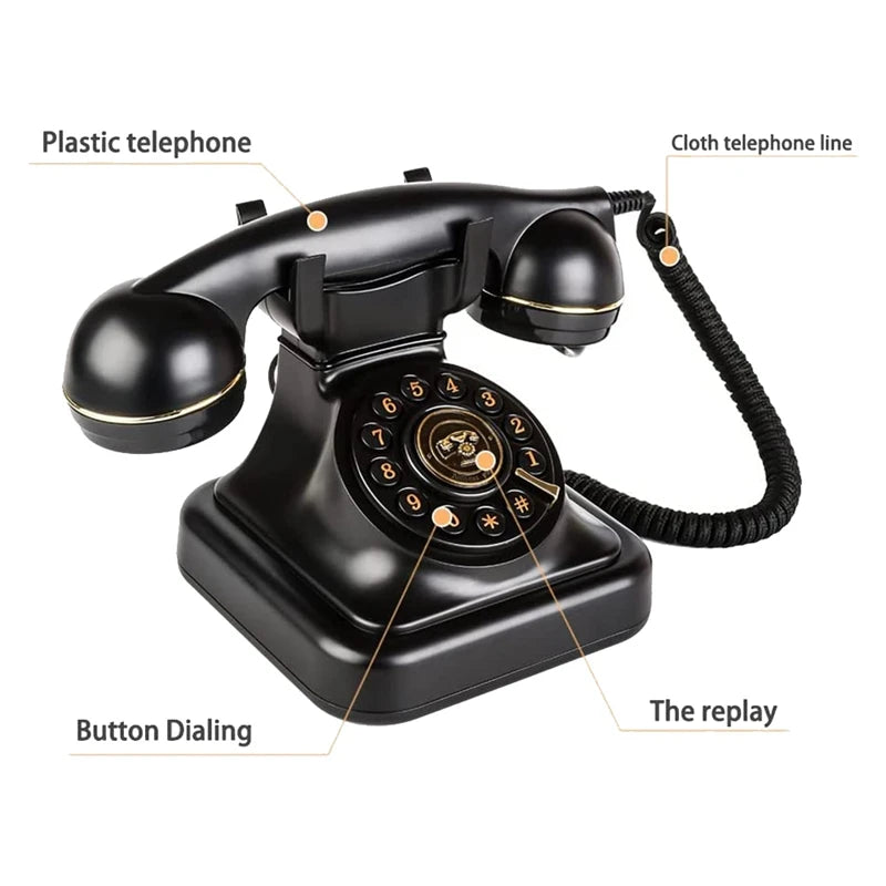 Téléphone fixe rétro, à l'ancienne, vintage, avec sonnerie à cloche en métal classique année 60