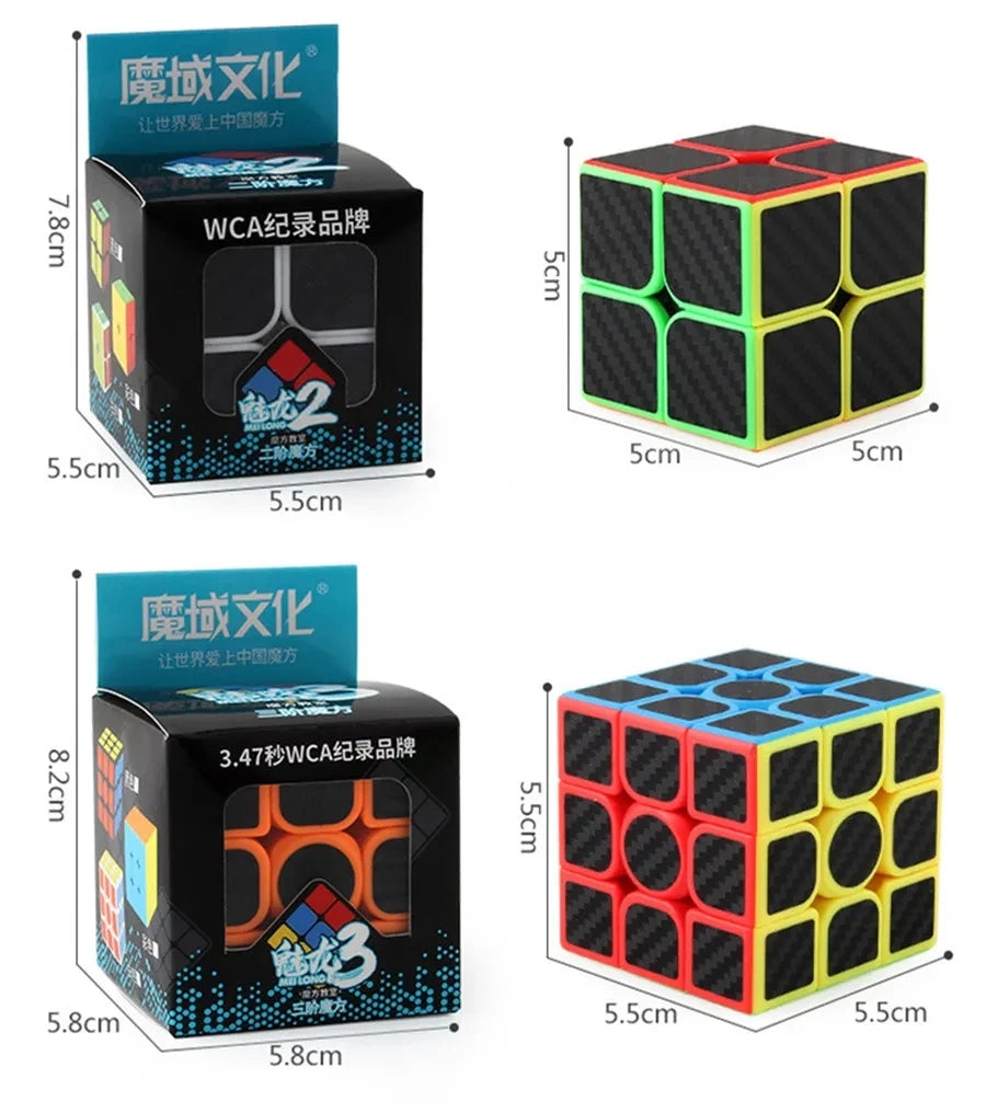 Rubis cube magique en Fibres de carbone  2x2x2/ 3x3x3 /4x4x4 pyramide, biais, mégaminx..