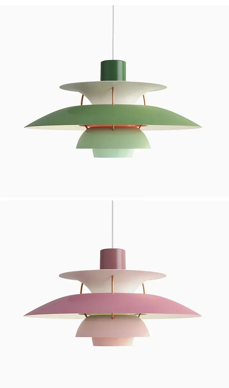 Lustre Parapluie 40cm  Design Danois Dégradé vert est dégradé Violet