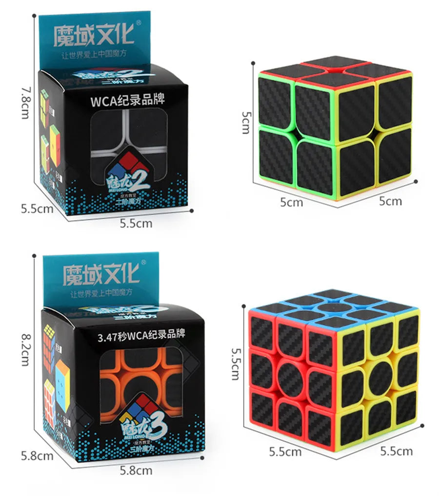 Rubis cube magique en Fibres de carbone  2x2x2/ 3x3x3 /4x4x4 pyramide, biais, mégaminx..