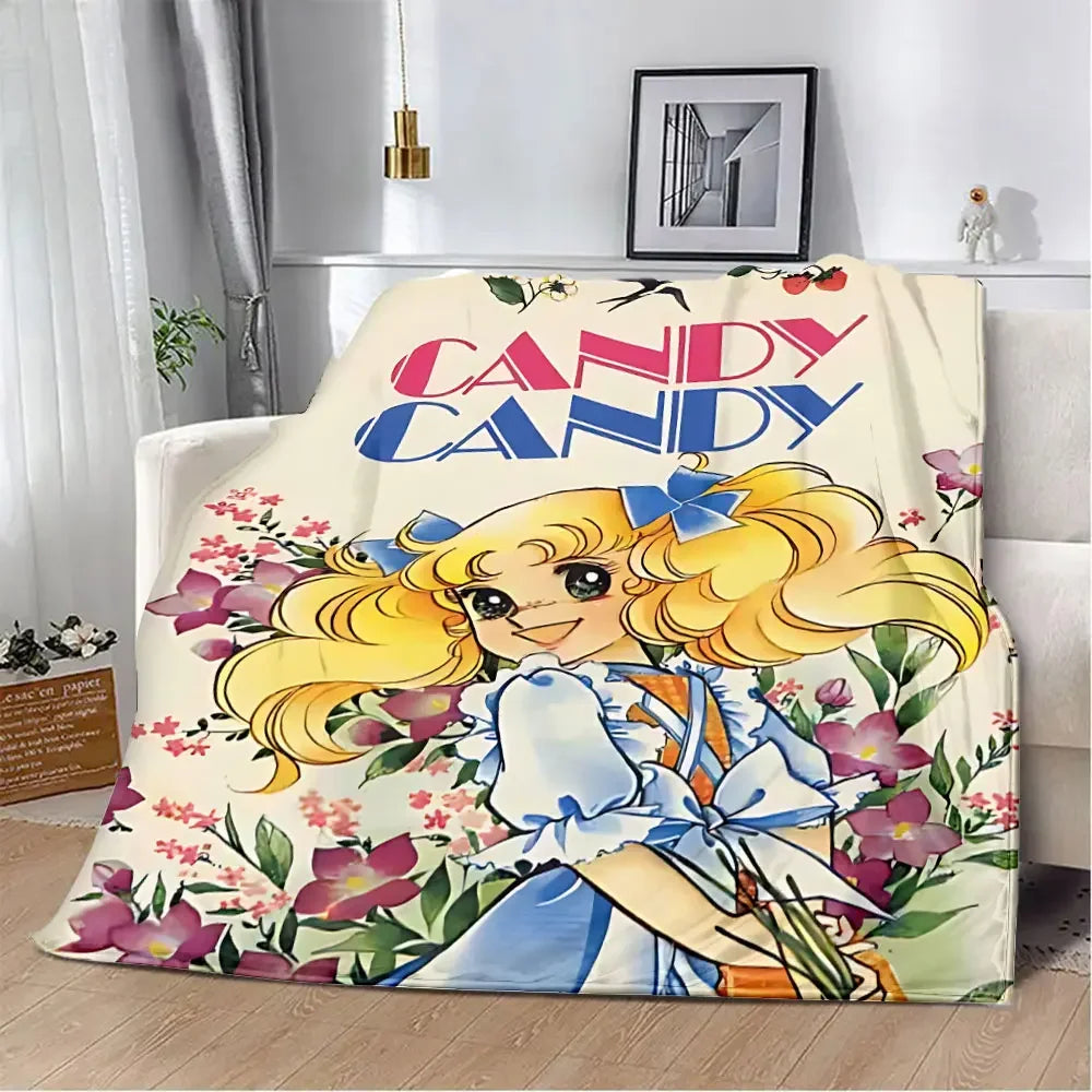 *Couverture Candy du dessins animés, Vintage Année 80, Pique-nique, Chaude, Douce, Confortable.
