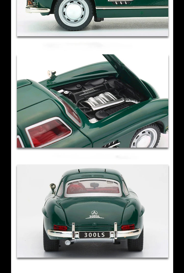 Véhicule Mercedes Benz 300SL, collection (échelle 1/32) classiques métal avec son et lumière..