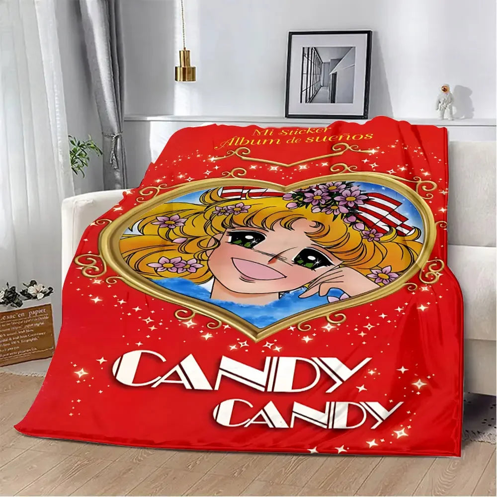 *Couverture Candy du dessins animés, Vintage Année 80, Pique-nique, Chaude, Douce, Confortable.