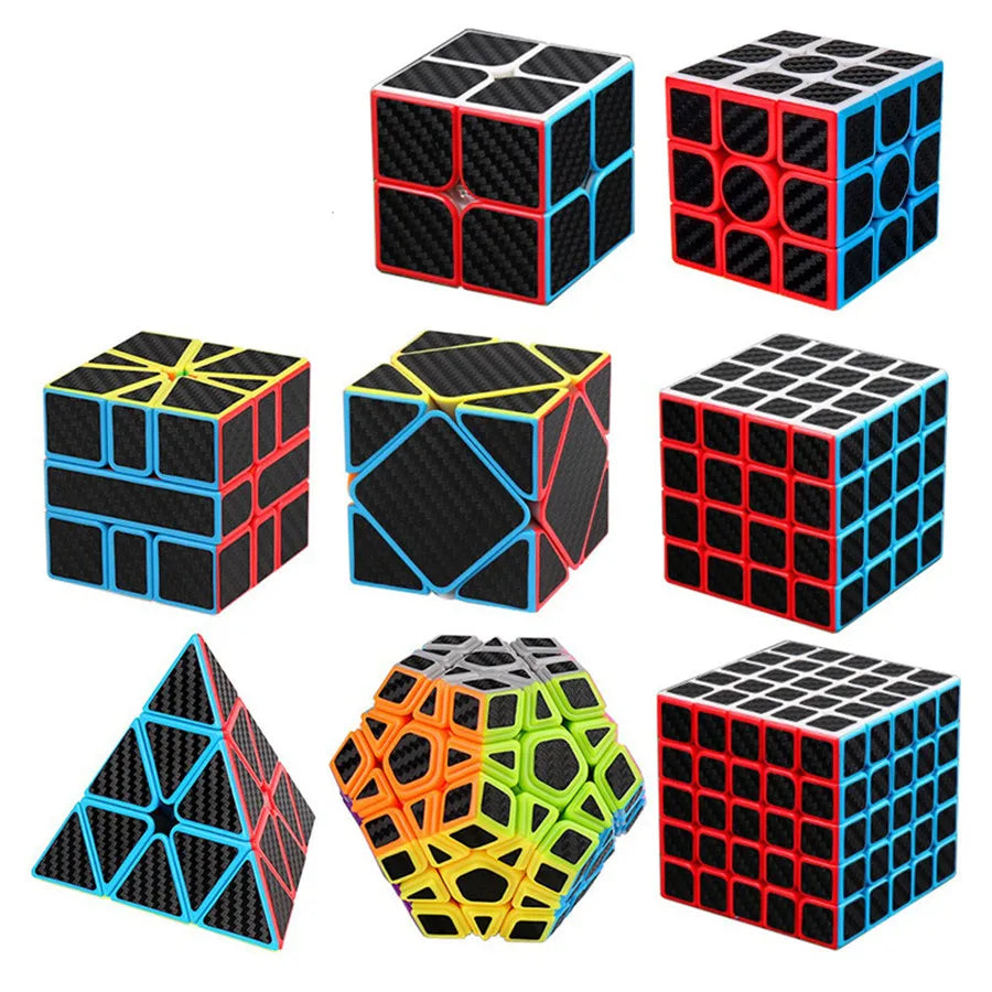 Rubis cube magique en Fibres de carbone  2x2x2/ 3x3x3 /4x4x4 pyramide, biais, mégaminx..