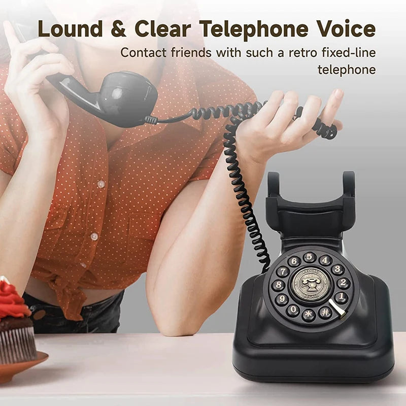 Téléphone fixe rétro, à l'ancienne, vintage, avec sonnerie à cloche en métal classique année 60
