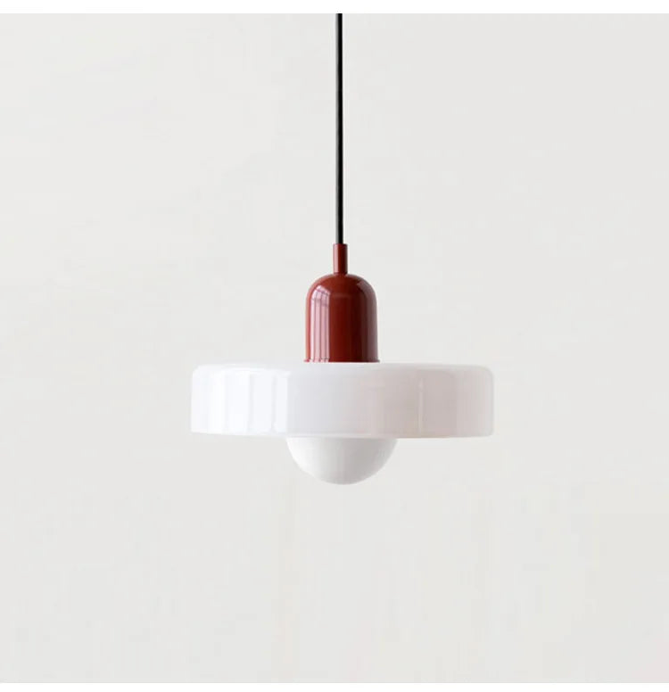 *Lustre Suspension en Verre Nordique Bauhaus - Design Rétro Vintage - Luminaire Décoratif pour Salon Chambre Bar Café - Compatible LED E27
