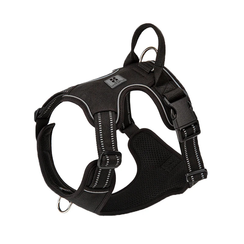 *Harnais pour Chien Réfléchissant Anti-Traction - Gilet Ajustable en Nylon  - Attache, sécurisée