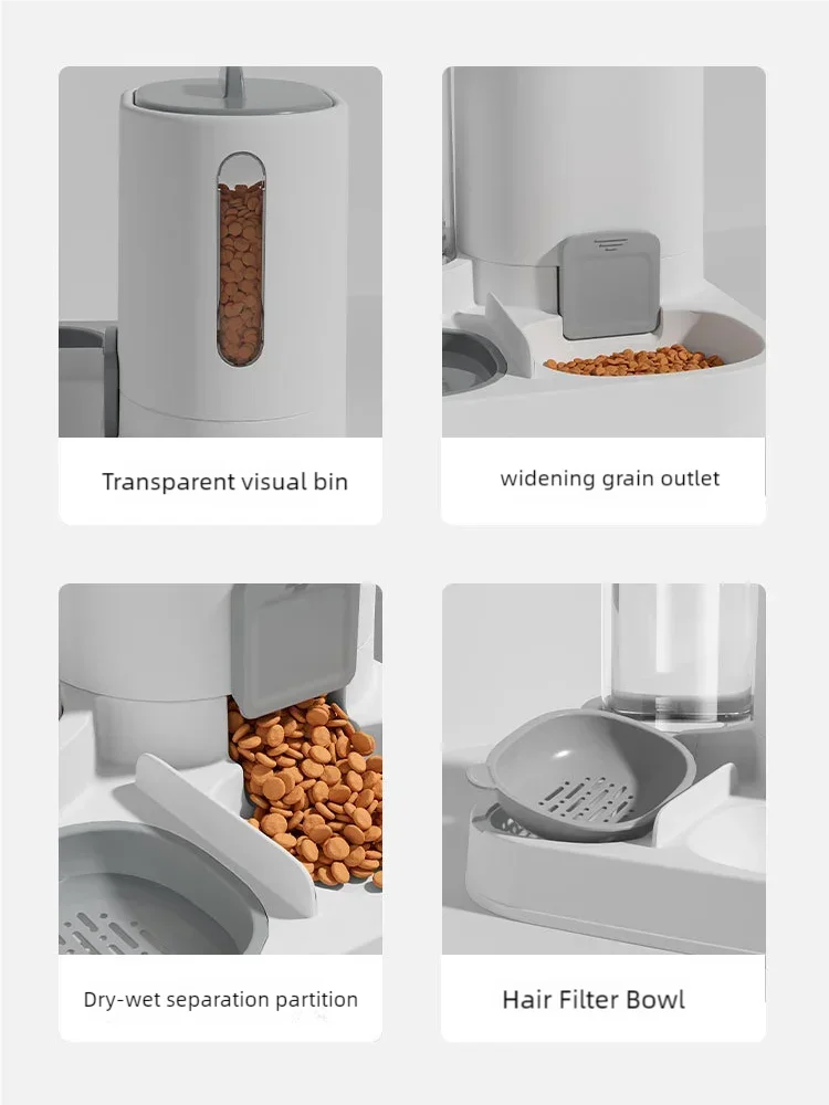 *Distributeur Eau et Nourriture 2 en 1 pour Chat et Chien - Fontaine Automatique 800ml + Mangeoire 1600ml - Bol Double Antidérapant