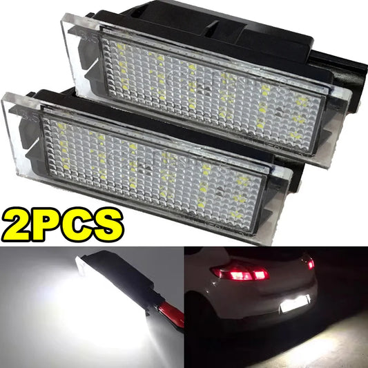 *Éclairage LED Plaque d'Immatriculation pour Renault (Megane 2/3/4, Clio 3/4, Laguna 2/3, Espace 4/5, Twingo, Master, Vel Satis) - 18 LED Blanc 6500K - 12V 3W - Lot de 1 ou 2 pièces