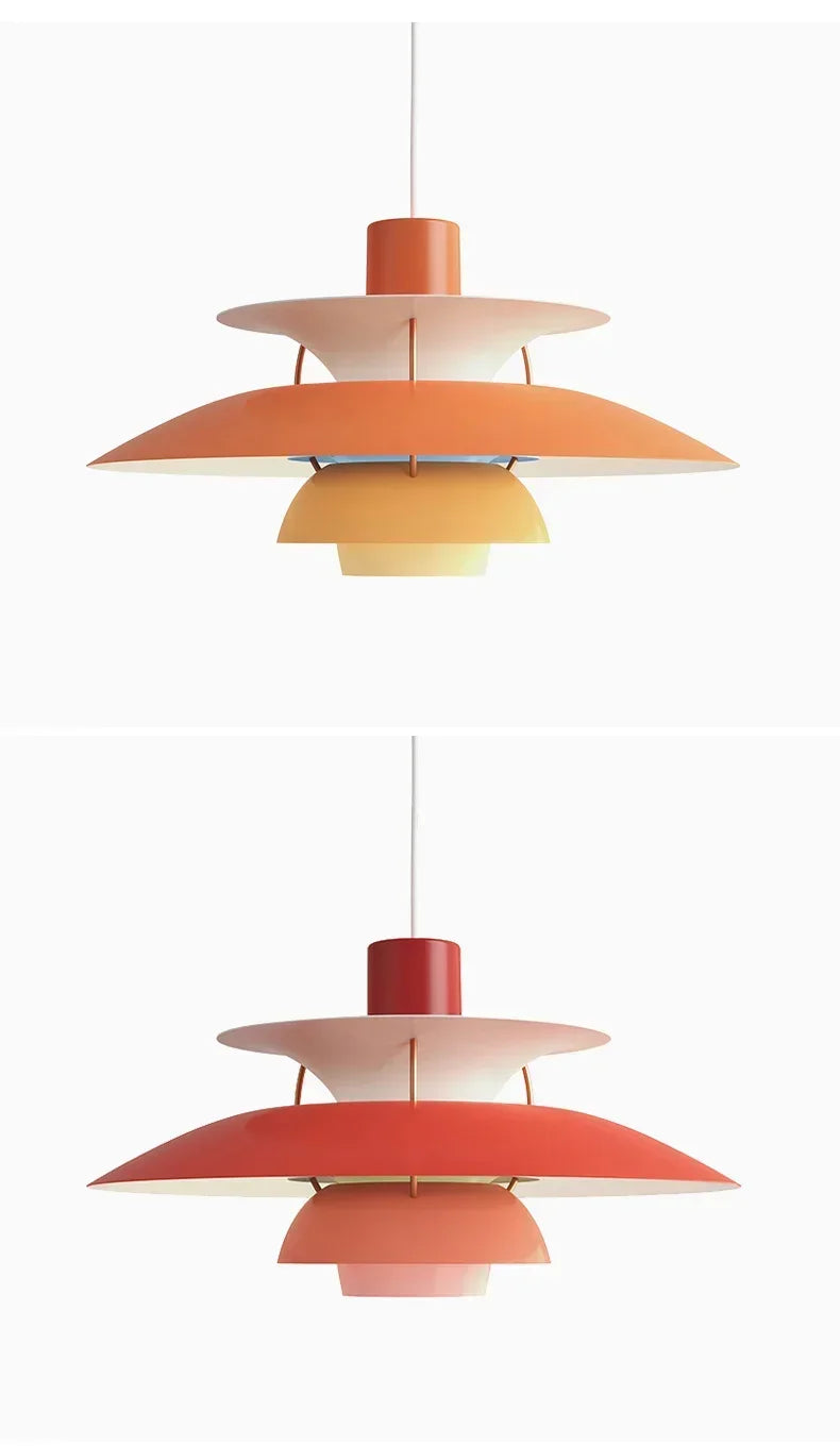 Lustre Parapluie 40cm  Design Danois Dégradé orange et dégradé rouge