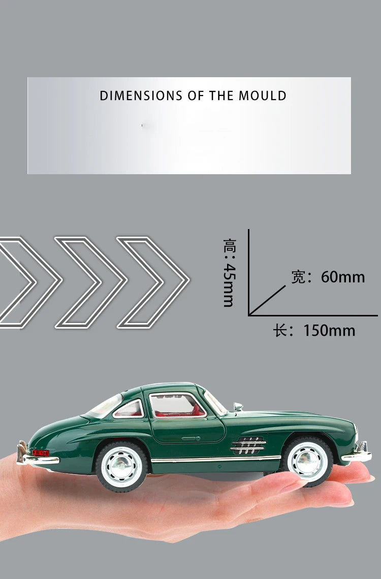 Véhicule Mercedes Benz 300SL, collection (échelle 1/32) classiques métal avec son et lumière..
