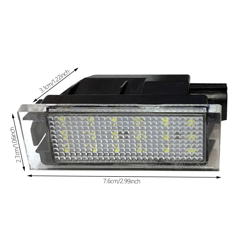 *Éclairage LED Plaque d'Immatriculation pour Renault (Megane 2/3/4, Clio 3/4, Laguna 2/3, Espace 4/5, Twingo, Master, Vel Satis) - 18 LED Blanc 6500K - 12V 3W - Lot de 1 ou 2 pièces